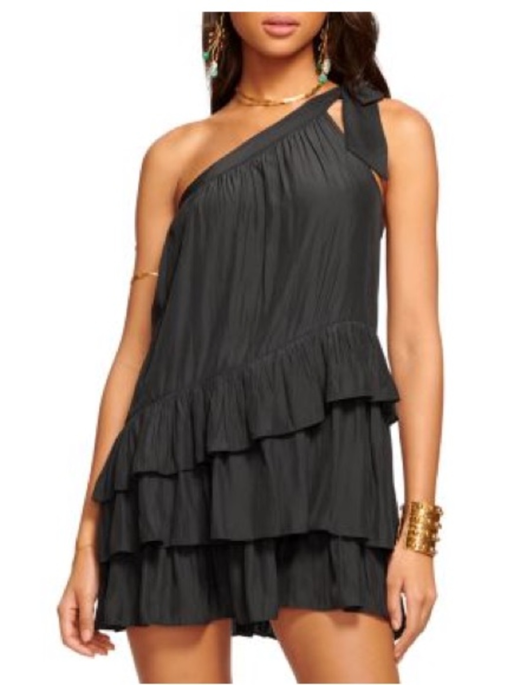 Ramy Brook Riley Tiered Asymmetric Mini Dress